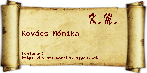 Kovács Mónika névjegykártya