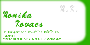 monika kovacs business card